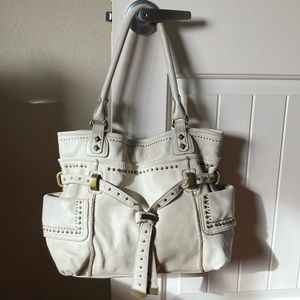 B Makowski ivory bag